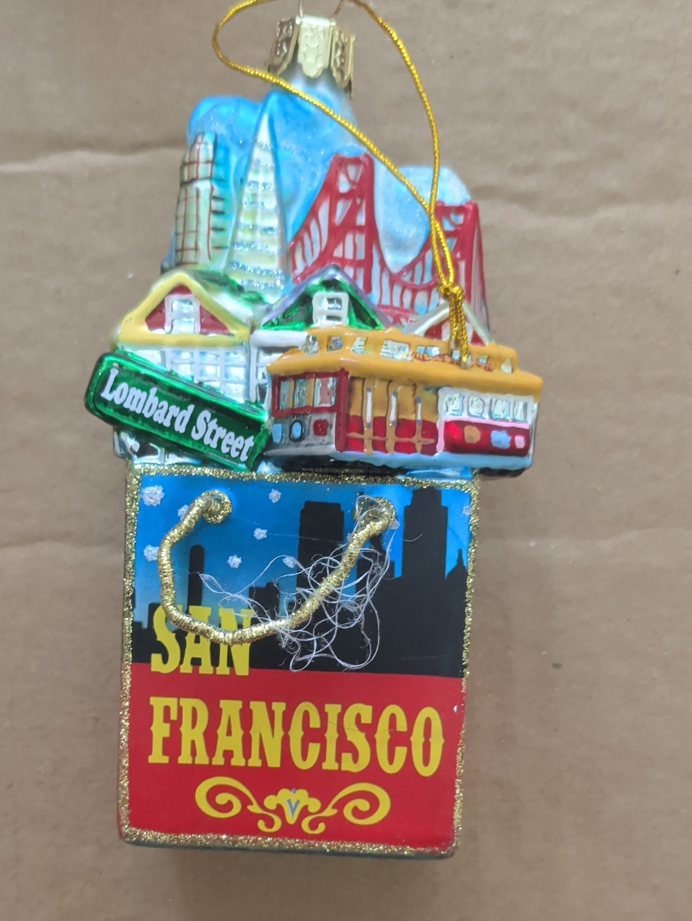 San Francisco Glass Christmas Ornament Figural